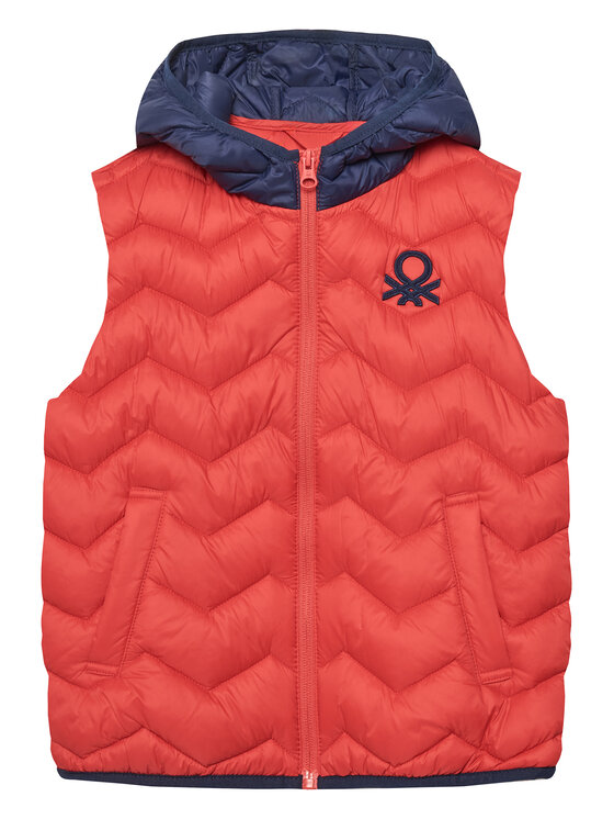 United Colors Of Benetton Kamizelka 2TWDCJ00R Czerwony Regular Fit