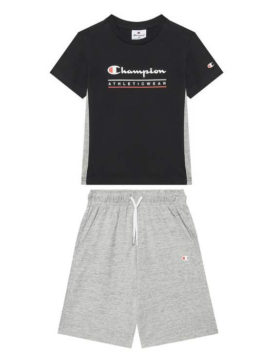 Champion Komplet t-shirt i spodenki 306992 Czarny Regular Fit