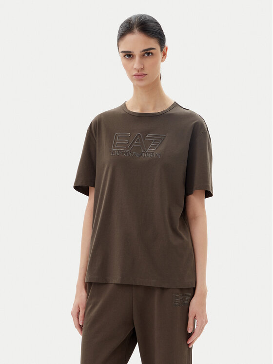 EA7 Emporio Armani T-Shirt 7W000098 AF12503 U6139 Brązowy Loose Fit