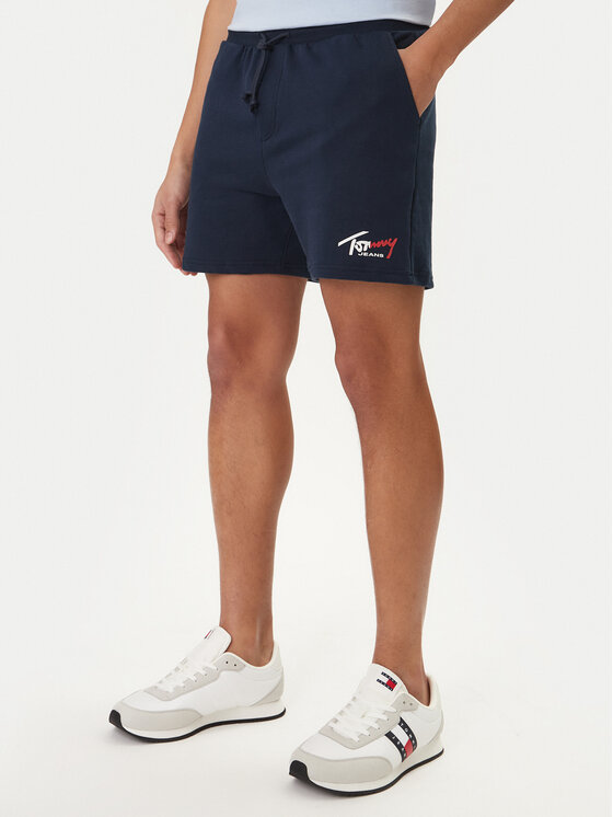 Tommy Jeans Szorty sportowe Signature DM0DM23017 Granatowy Regular Fit
