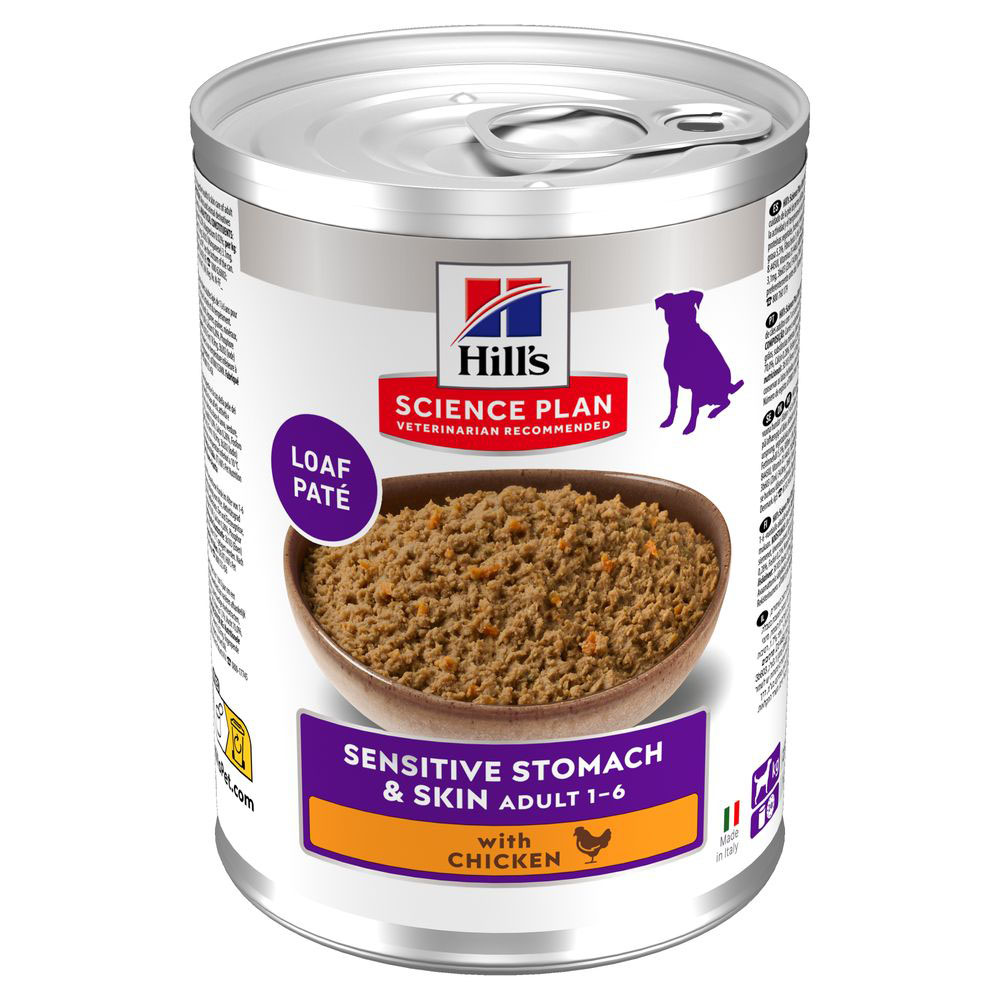 Hill's Science Plan Adult Dog Sensitive Stomach & Skin - Kurczak, 48 x 370 g