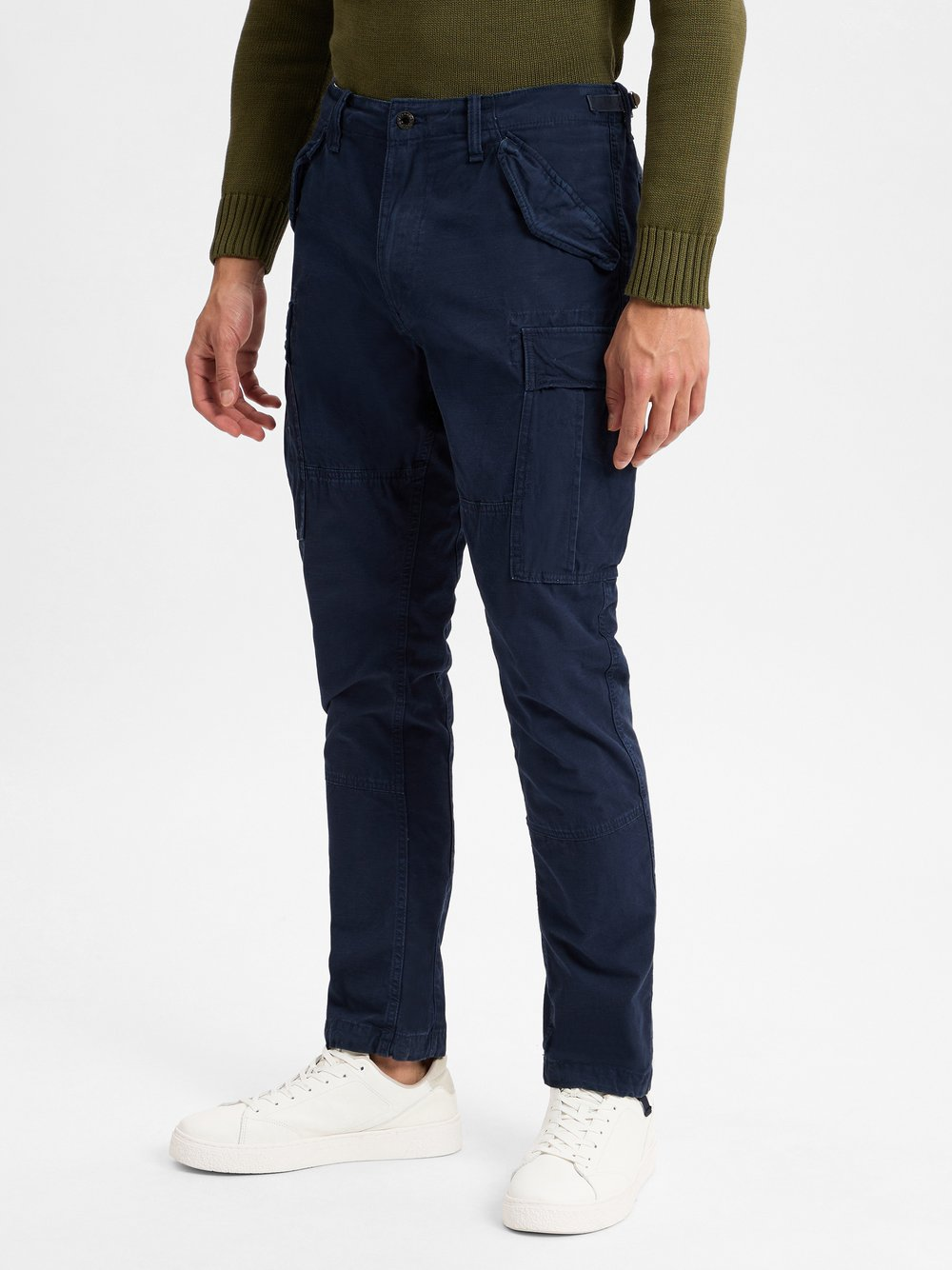 Polo Ralph Lauren Męskie spodnie cargo Mężczyźni Bawełna niebieski, 36-34