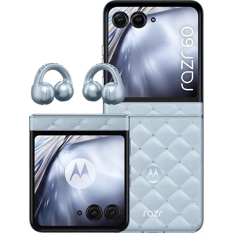 motorola razr 60 + moto buds loop, Kolekcja Crystals by Swarovski Błękitny
