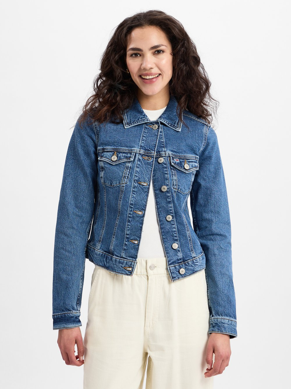 Tommy Jeans Damska kurtka dżinsowa - Vivianne Kobiety Bawełna niebieski, XS
