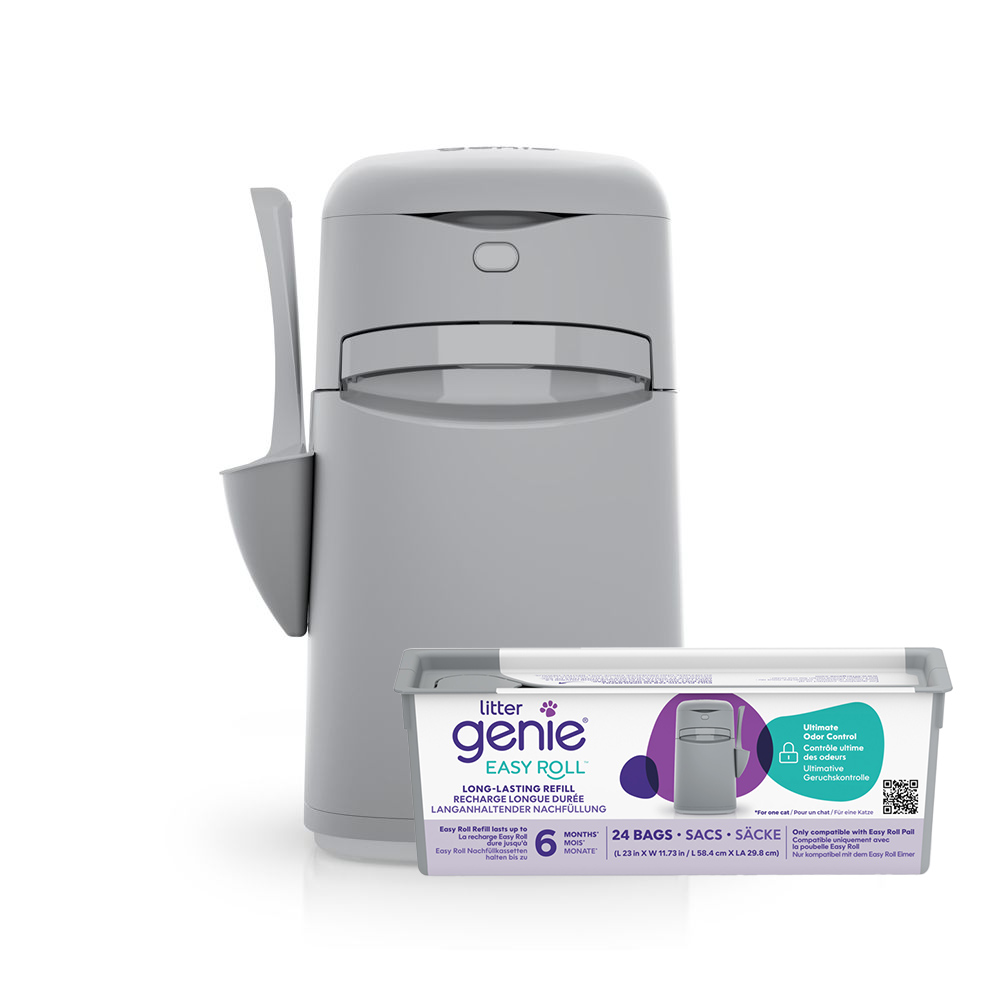 Litter Genie EasyRoll pojemnik na zużyty żwirek, szary - LitterLocker® Easy Roll, szary (z 1 kasetą)