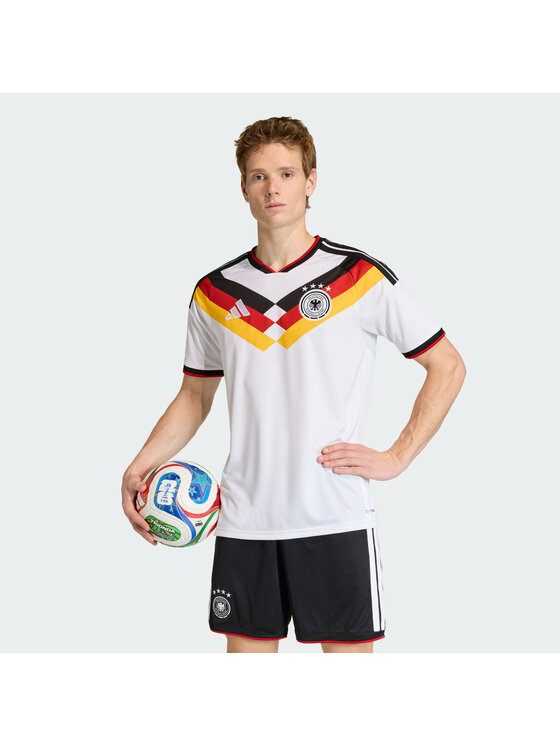 adidas Koszulka techniczna Germany 26 Home Replica KD8363 Biały Slim Fit