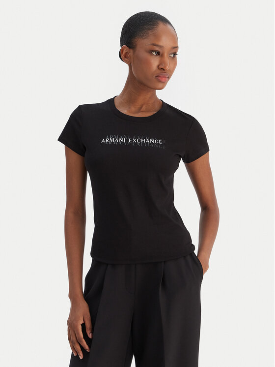 Armani Exchange T-Shirt XW002038 AF10356 UC001 Czarny Slim Fit