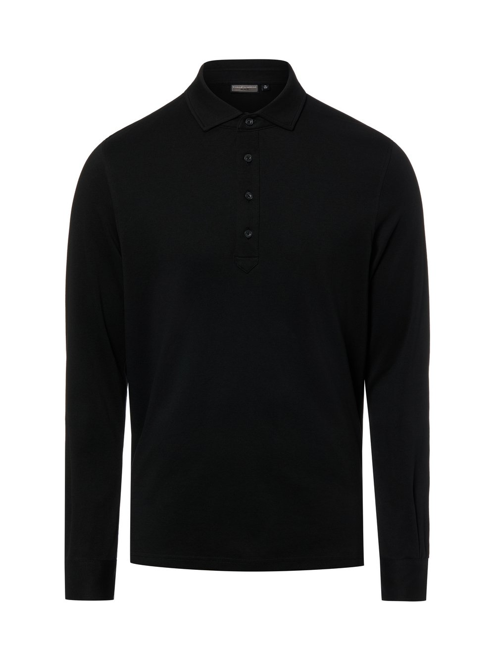 Finshley & Harding Męska koszulka polo z długim rękawem Mężczyźni Bawełna czarny, L