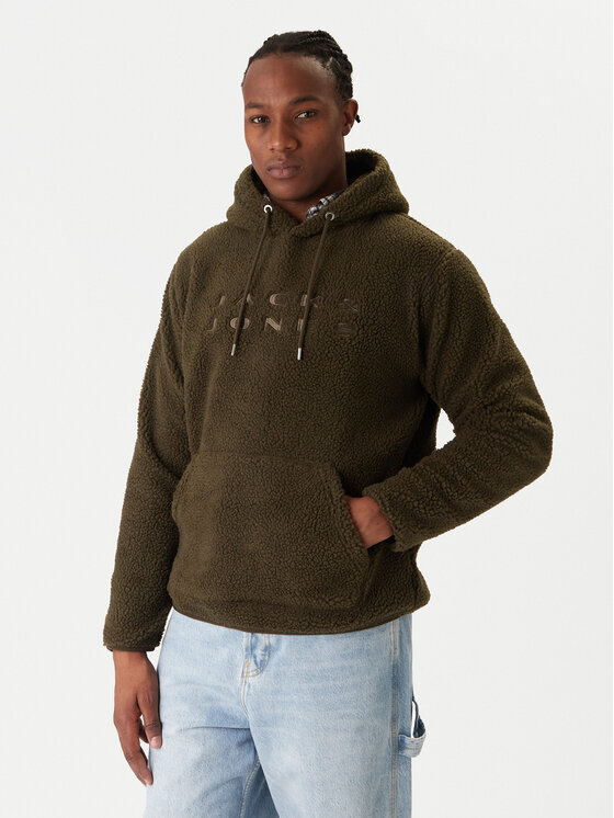 Jack & Jones Bluza Flare Teddy 12285678 Zielony Relaxed Fit