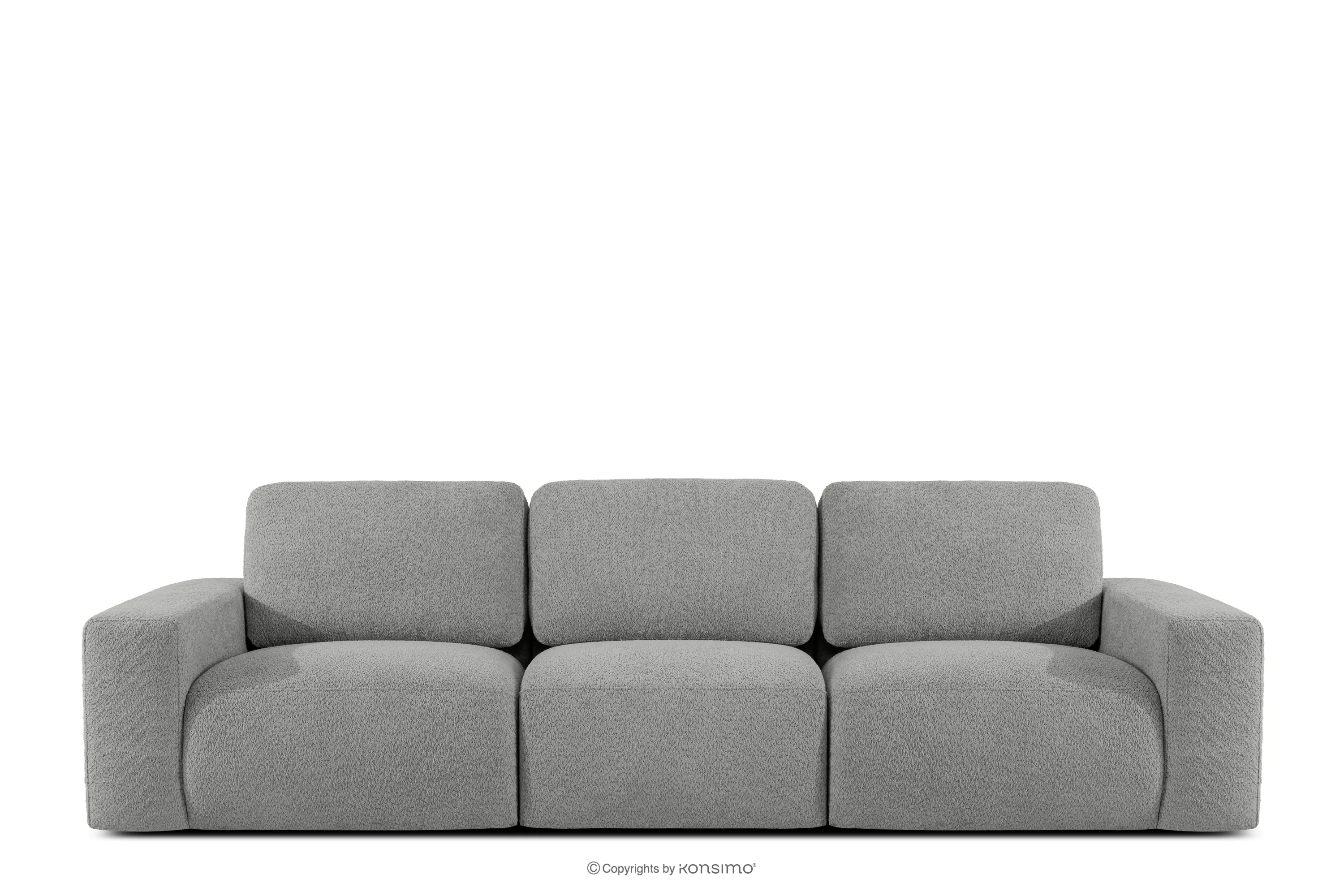 Sofa trzyosobowa modułowa w tkaninie boucle ciemny popielaty ZUCCO