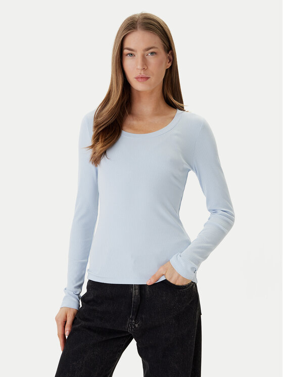 Calvin Klein Bluzka LV044D235G Błękitny Slim Fit