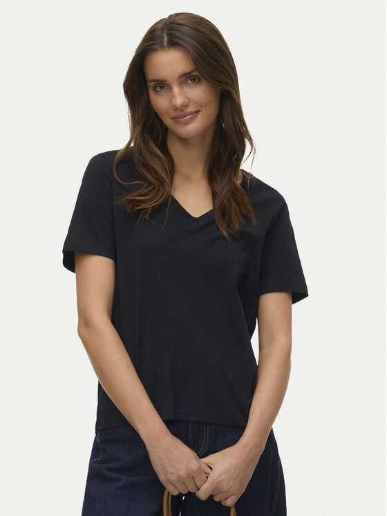 Vero Moda T-Shirt Paulina 10342926 Czarny Regular Fit