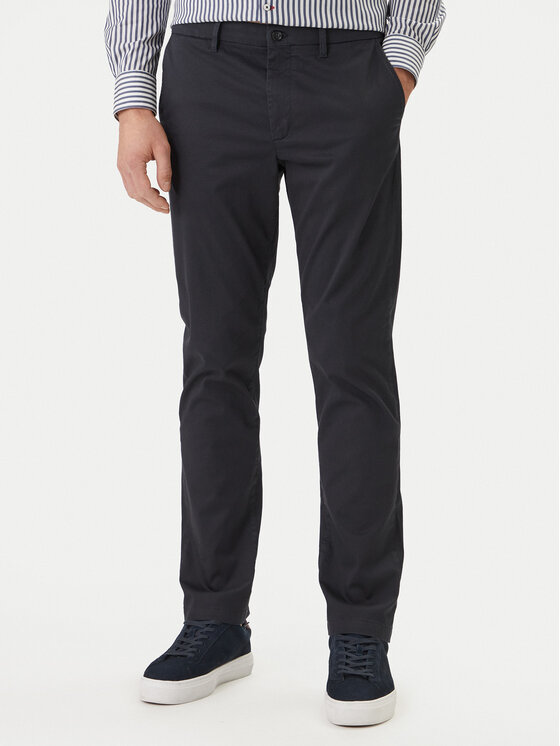 Tommy Hilfiger Chinosy Denton MW0MW41923 Granatowy Straight Fit