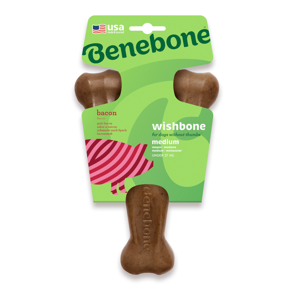 Benebone Wishbone Bacon - Medium: ok. dł. 22 x szer. 13 x wys. 4,5 cm