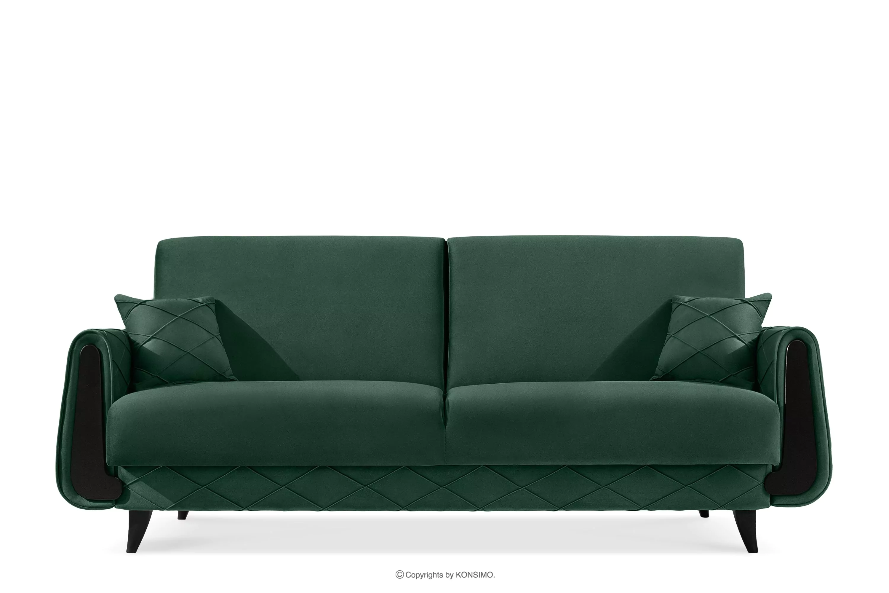 Sofa rozkładana welur w stylu elegant ciemny zielony GUSTAVO III
