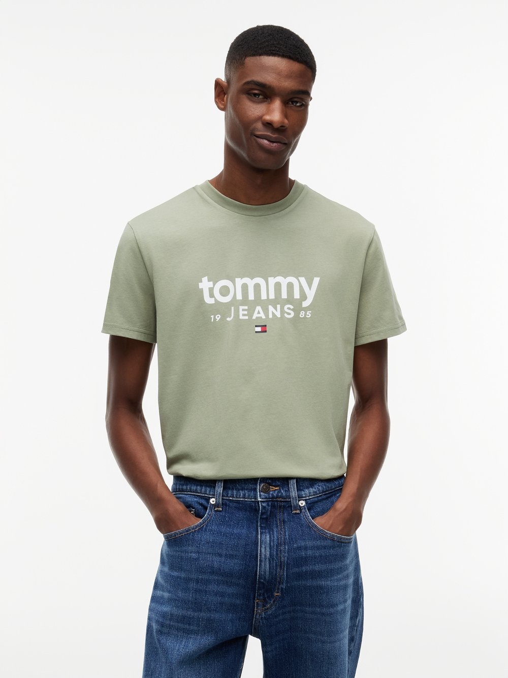 Tommy Jeans Koszulka męska Mężczyźni Bawełna zielony|wielokolorowy, S