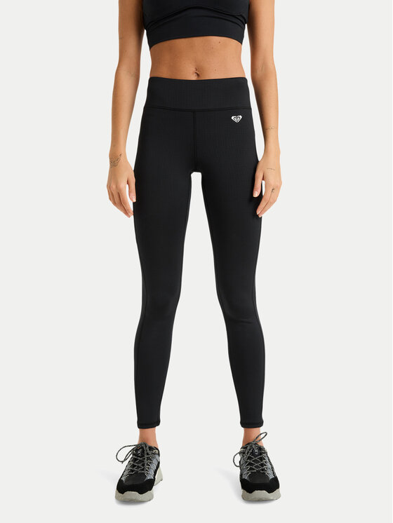 Roxy Legginsy Waves Of Warmth ERJNP03671 Czarny Slim Fit