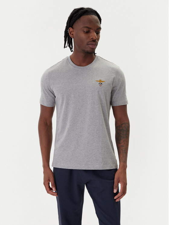 Aeronautica Militare T-Shirt 261TS1580UJ00372 Szary Regular Fit