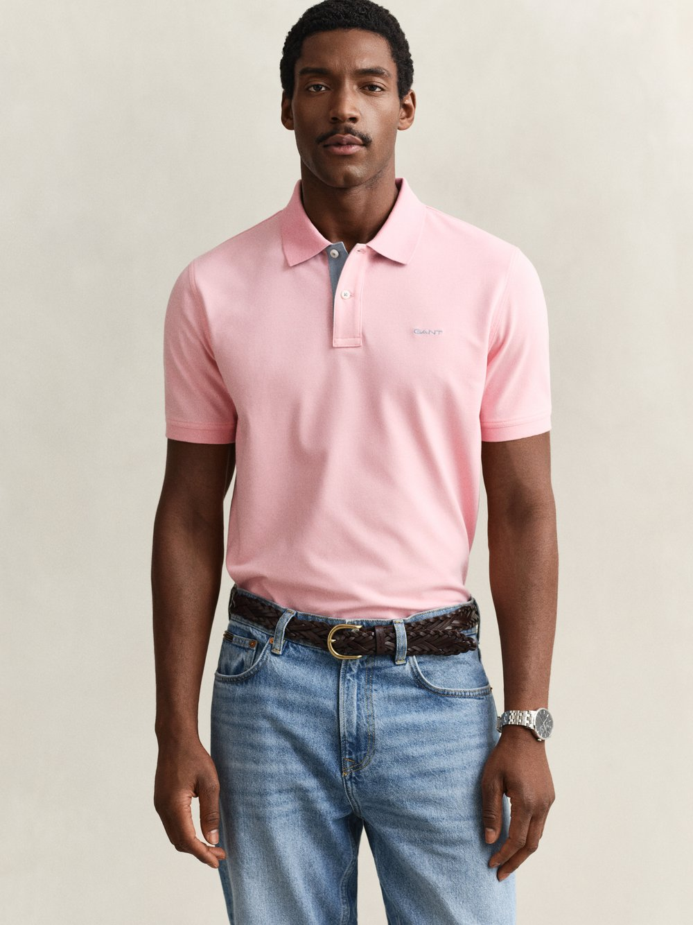 Gant Męska koszulka polo Mężczyźni Bawełna różowy, XXXL