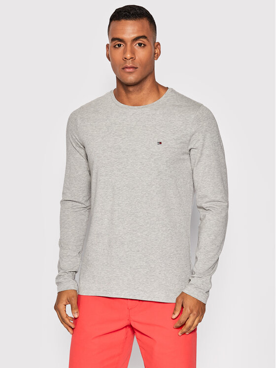 Tommy Hilfiger Longsleeve MW0MW10804 Szary Slim Fit
