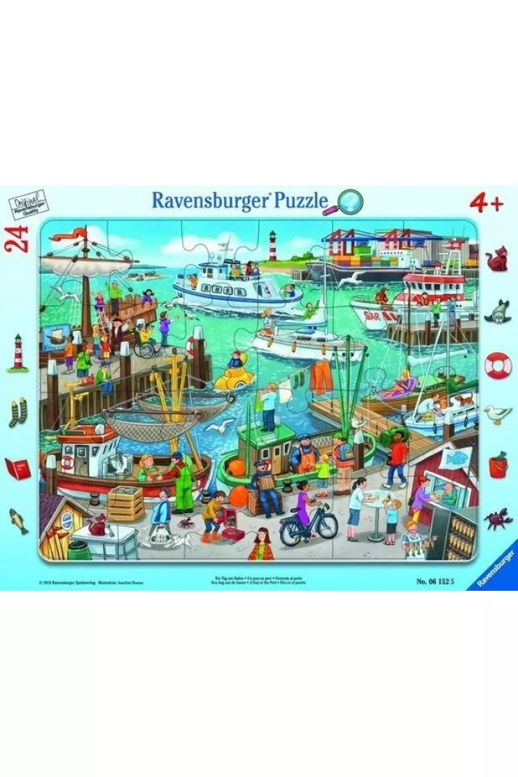 Puzzle ramkowe 24 el. Dzień w porcie