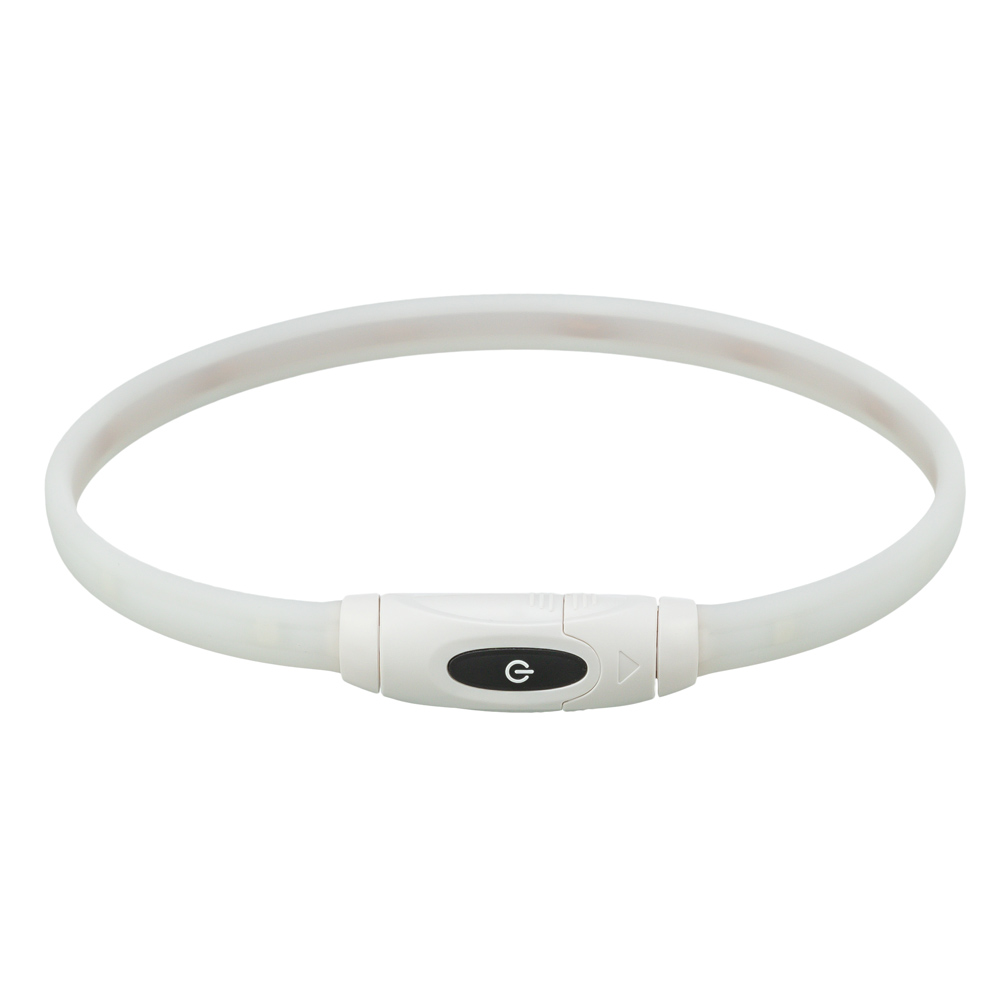 Trixie Flash świecąca obroża USB, silikonowa - Rozmiar XS - XL: obw. szyi 65 cm, szer. 16 mm
