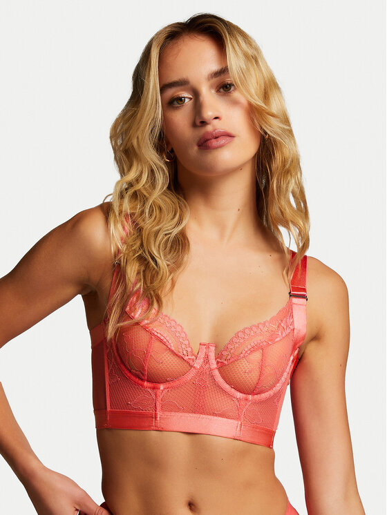 Hunkemöller Biustonosz z fiszbiną Hana 204675 Różowy