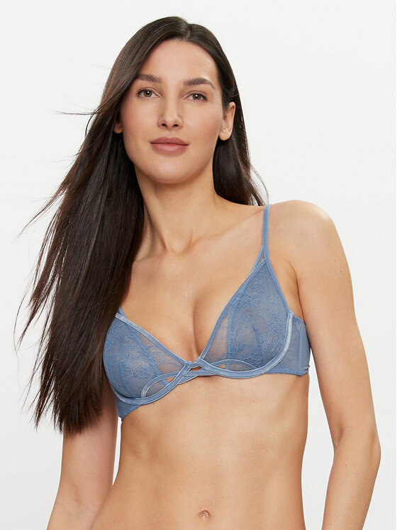 Hunkemöller Biustonosz z fiszbiną Molly 204623 Niebieski