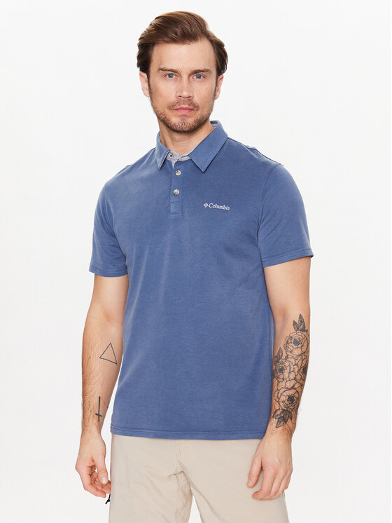 Columbia Polo Nelson Point 1772721 Niebieski Regular Fit