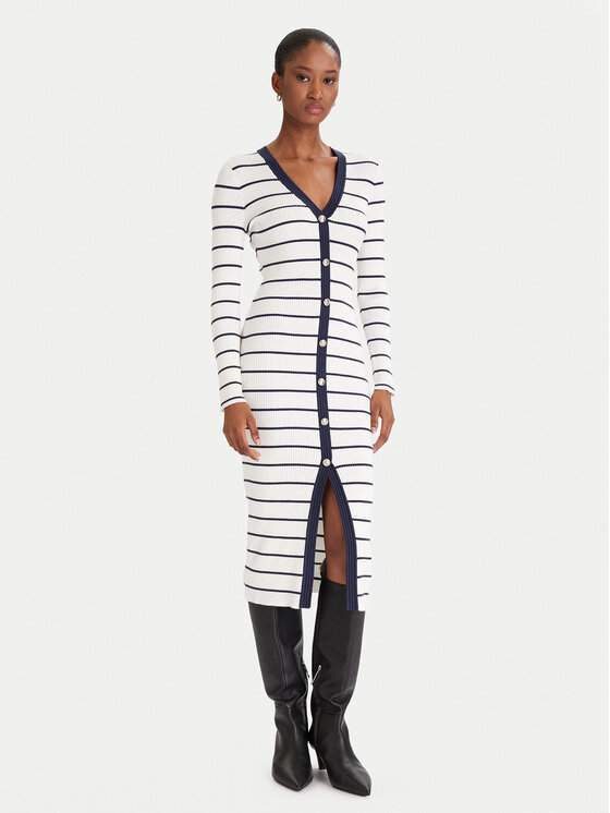 Guess Sukienka dzianinowa W5YK98 Z2YK2 Biały Slim Fit