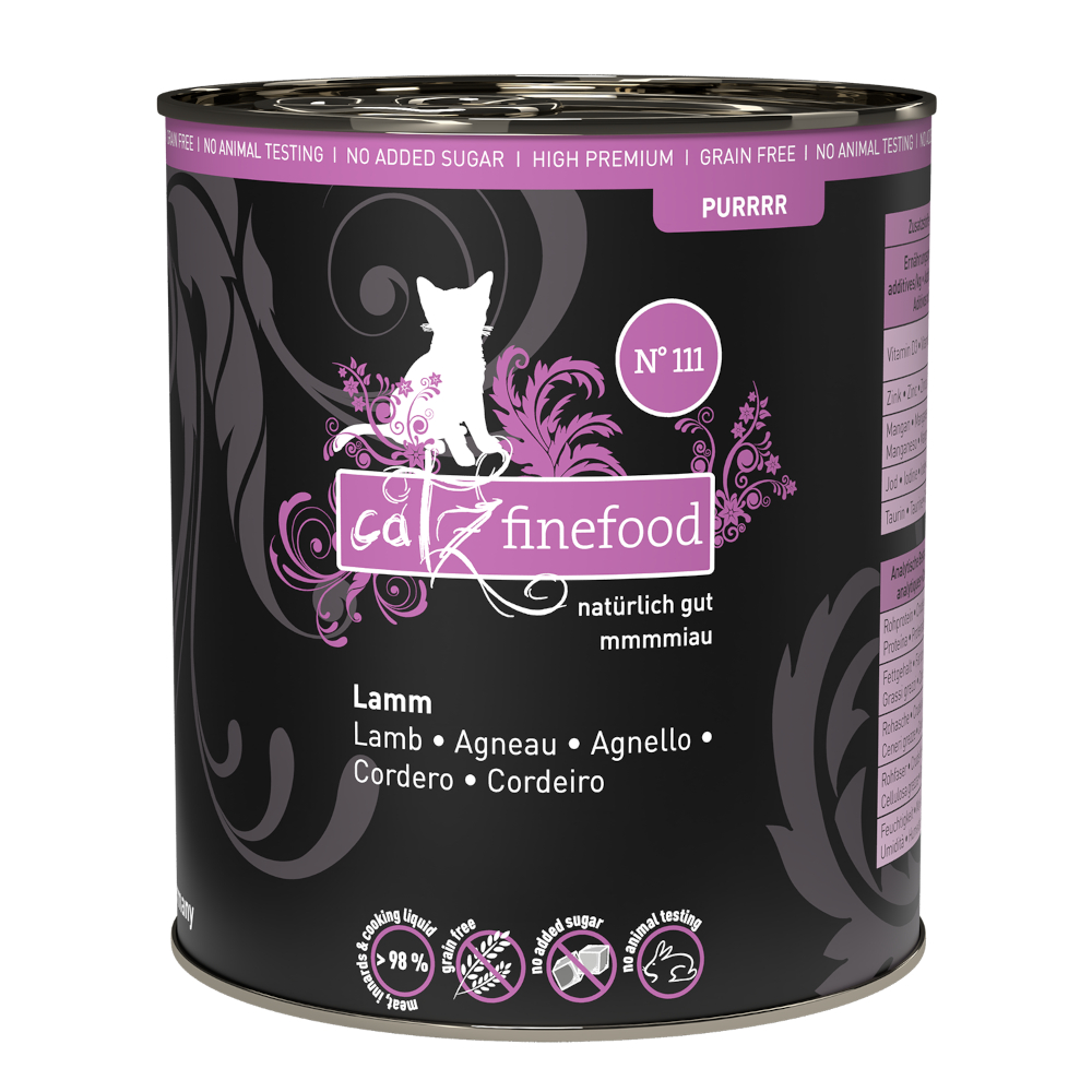 catz finefood Purrrr, 12 x 800g/750g - No. 111: Jagnięcina, 12 x 800 g