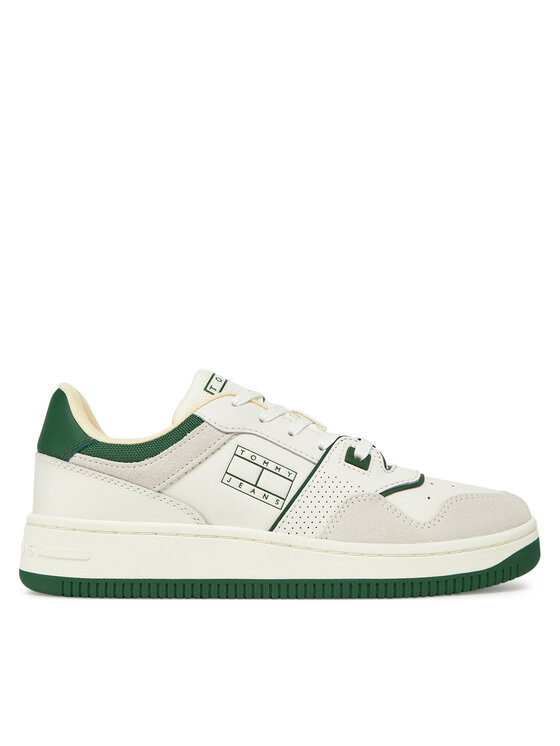 Tommy Jeans Sneakersy Tjw Retro Basket Washed Suede EN0EN02773 Biały