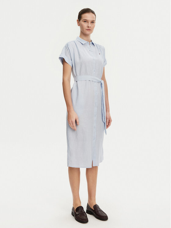 Tommy Hilfiger Sukienka koszulowa Ess WW0WW44653 Błękitny Regular Fit