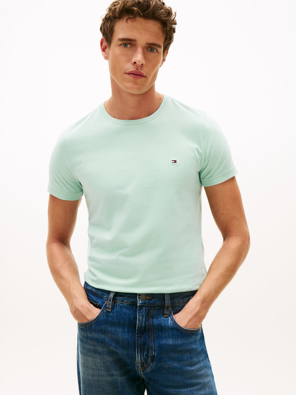 Tommy Hilfiger T-shirt męski Mężczyźni Dżersej zielony, XL