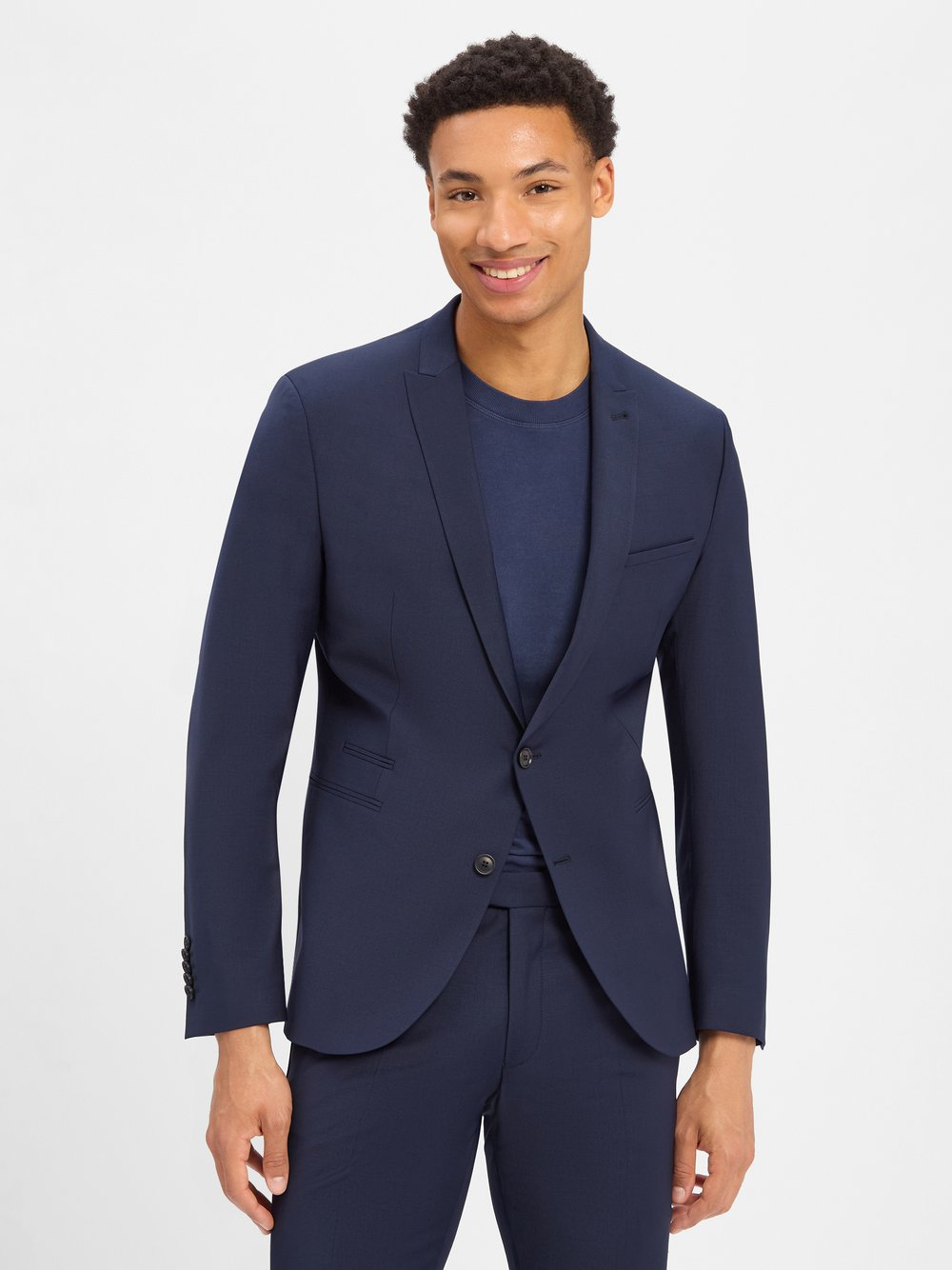 Drykorn Marynarka męska Mężczyźni Slim Fit Sztuczne włókno niebieski, 46