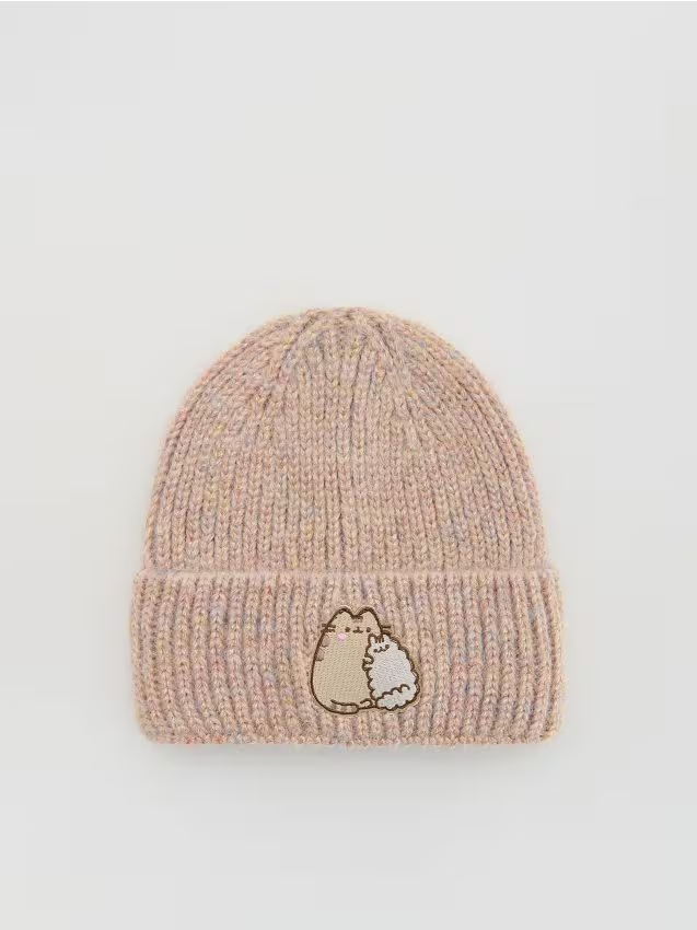 Reserved - Czapka Pusheen z domieszką wełny - wielobarwny