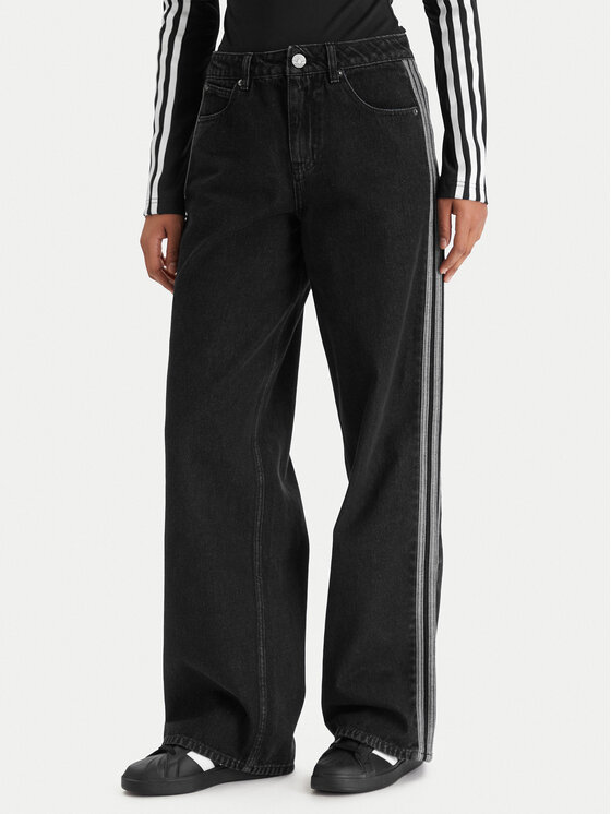 adidas Jeansy Firebird KD2909 Czarny Regular Fit