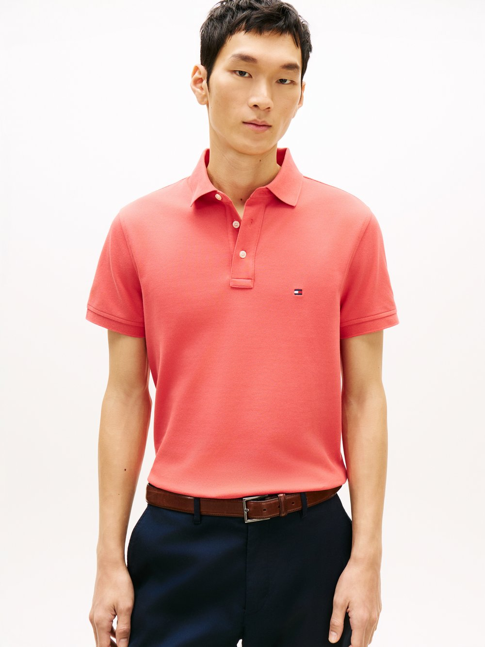 Tommy Hilfiger Męska koszulka polo Mężczyźni Bawełna czerwony, M