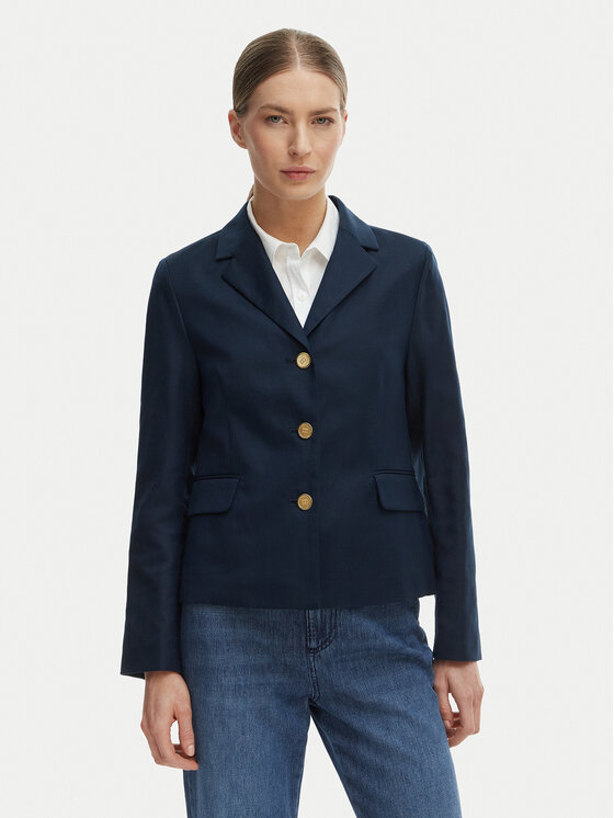 Tommy Hilfiger Marynarka WW0WW49335 Granatowy Slim Fit