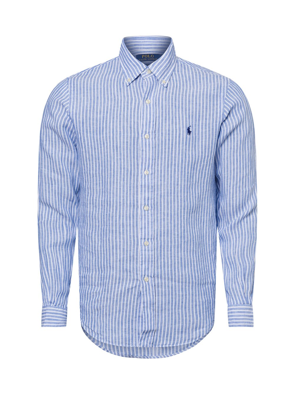 Polo Ralph Lauren Męska koszula lniana na co dzień Mężczyźni Modern Fit len niebieski|biały, XXL