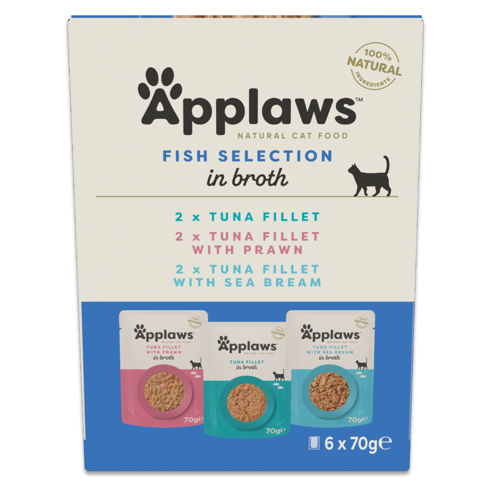 Pakiet próbny Applaws saszetki w bulionie, 12 x 70 g - Pakiet mieszany z tuńczykiem (3 smaki)