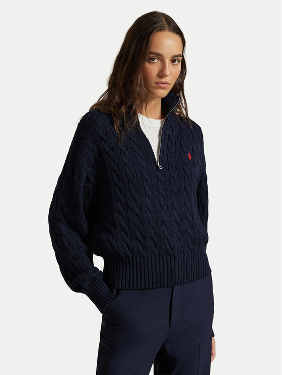 Polo Ralph Lauren Sweter 211963467002 Granatowy Relaxed Fit