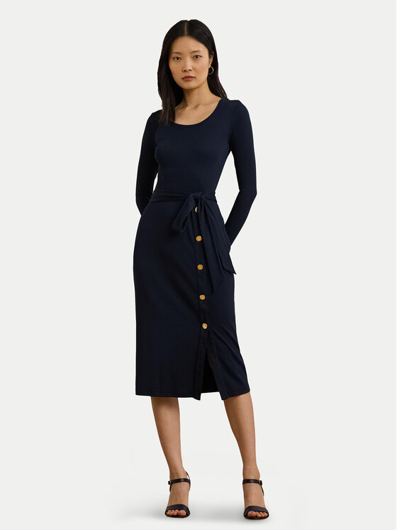 LAUREN RALPH LAUREN Sukienka dzianinowa 250889290005 Granatowy Slim Fit