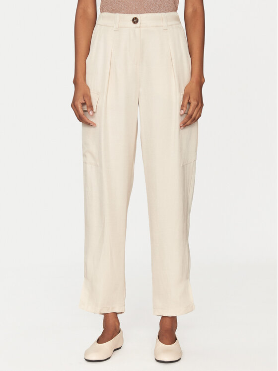 Marella Spodnie materiałowe Aia 2515131071 Beżowy Loose Fit