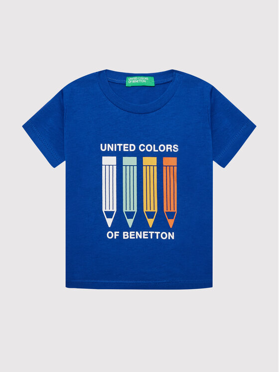United Colors Of Benetton T-Shirt 3I1XG102N Niebieski Regular Fit