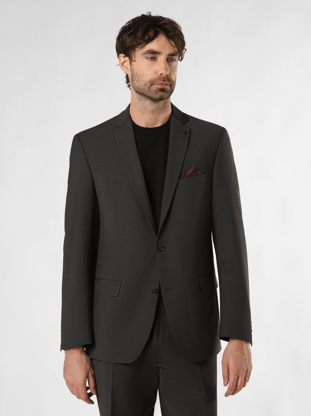 Finshley & Harding Męska kurtka modułowa - Brad Mężczyźni Regular Fit Wełna szary, 30