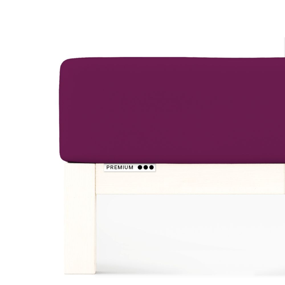 Prześcieradło Premium Schlafgut 90 x 190cm -100 x 220cm Purple Deep 542 bawełna, antyalergiczny