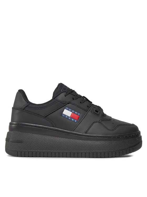 Tommy Jeans Sneakersy Tjw Retro Basket Flatform Ess EN0EN02506 Czarny