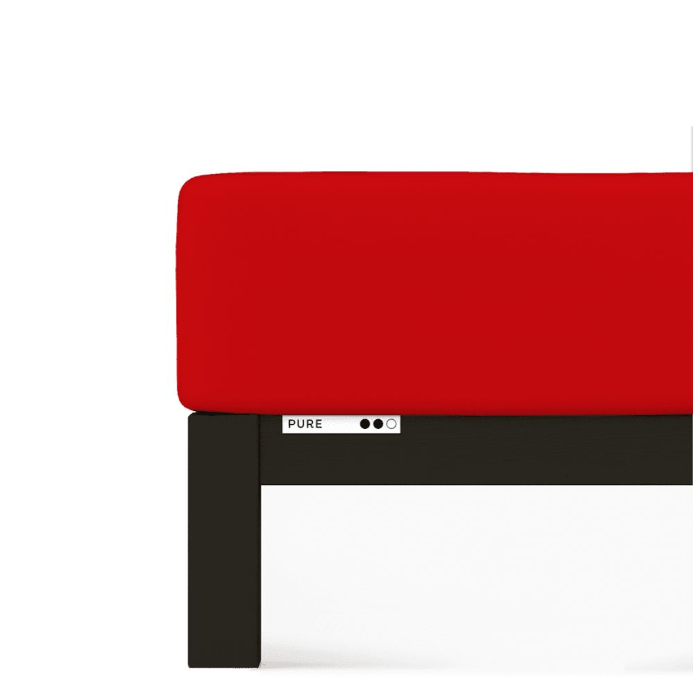 Prześcieradło Pure Schlafgut 140 x 200cm-160 x 220cm 19-35 cm Red Deep 285 bawełna, antyalergiczny