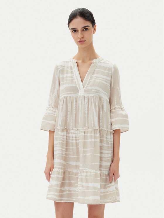 Vero Moda Sukienka letnia Dicthe 10225127 Beżowy Loose Fit